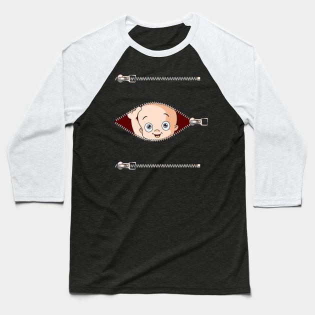 peek a boo maternity Baseball T-Shirt by jennlie